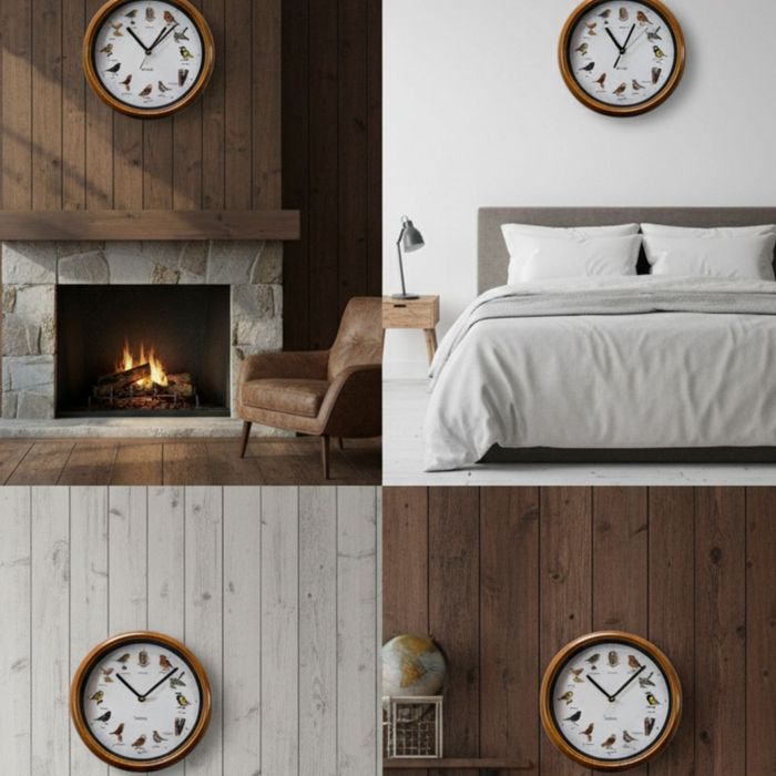 Стенен часовник с автентични птичи песни – природа във всеки час