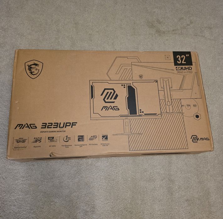 Monitor Gaming LED, MSI MAG 323UPF IPS, 32" UHD,4k 160 Hz, Display Por