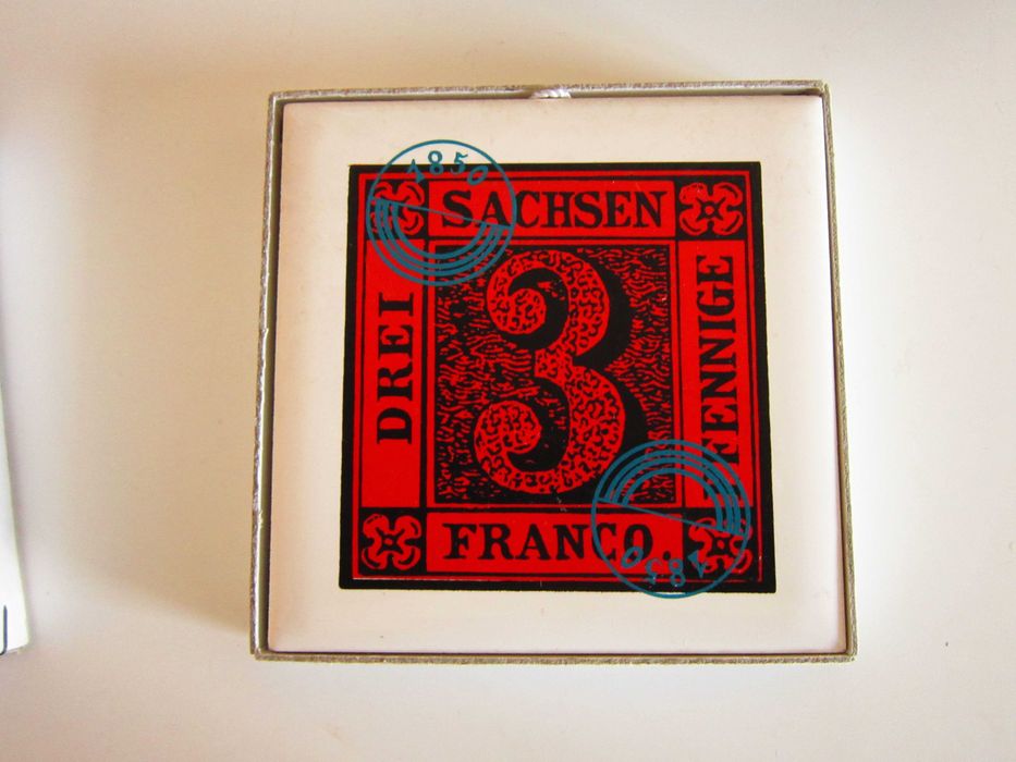 cadou rar placa ceramica vintage Timbre Poștale rare made Germany 1970