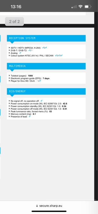 Televizor plasma Sharp