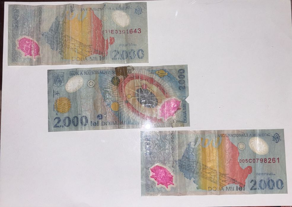 Bancnote cu eclipsa de 2000 lei si monezi