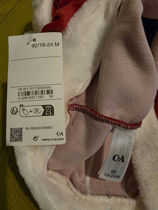 Costum nou  Moș Crăciun 18-24 luni(92) C&A