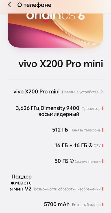 Vivo x200 pro mini 16/512