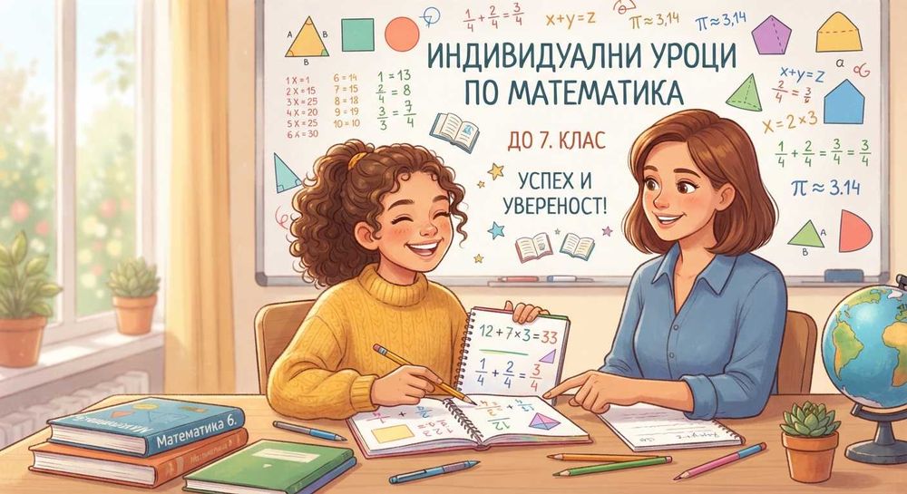 Индивидуални уроци по математика 1-7 клас, подготовка за НВО