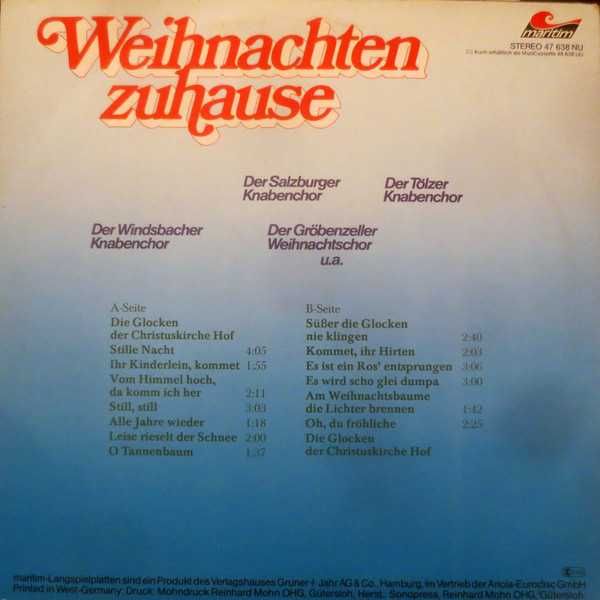 Пластинка винил Weihnachten Zuhause