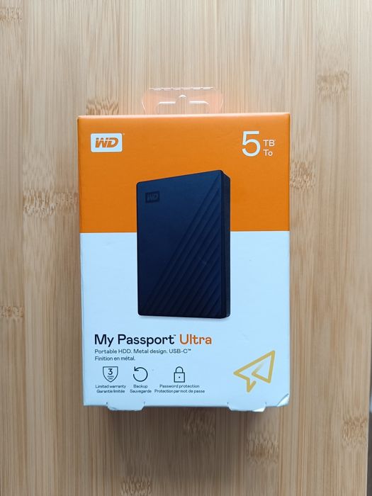 Sigilat HDD Hard disk portabil 5TB WD My Passport Ultra usb C metalic