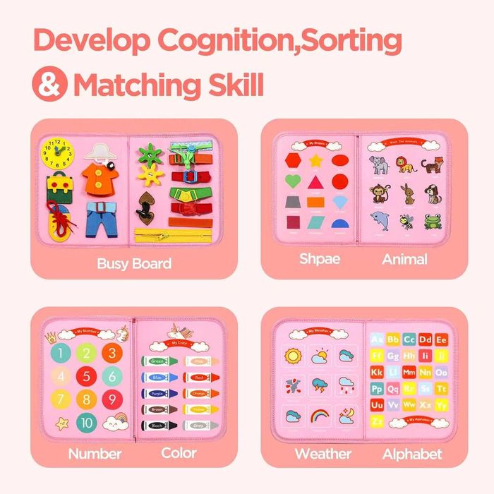 EVERGD Busy Board Montessori Универсална 7 в 1 образователна дъска