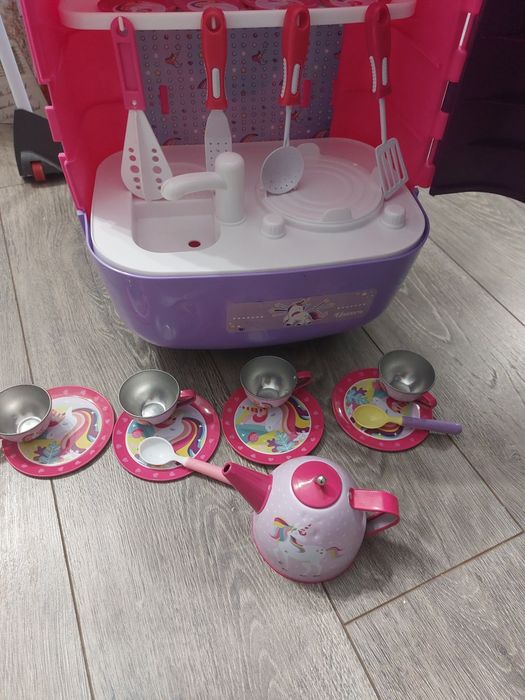 Valiza ceainic și gatit cu unicorn jucarie