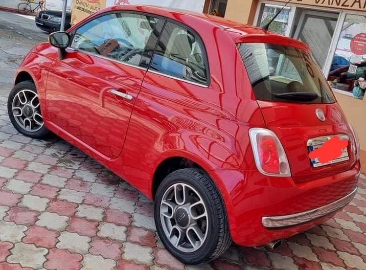 FIAT 500 ,2010,rosu,interior piele rosie