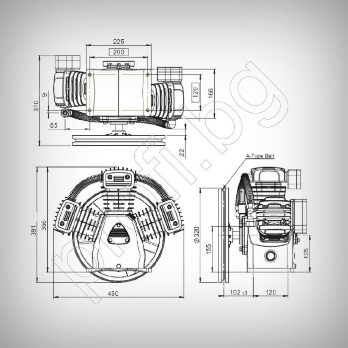 Глава за компресор LB40 530/440 l/m LACME. ЛИЗИНГ
