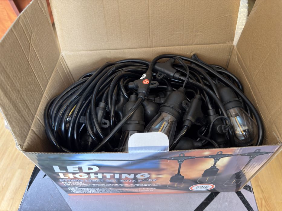 Ghirlanda Solara 20m cu 20 Becuri LED, Telecomanda, Exterior IP65