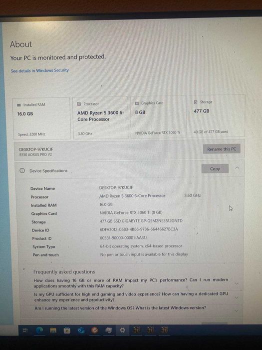 Геймърски | 5 3600 | RTX 3060Ti | 16GB RAM |