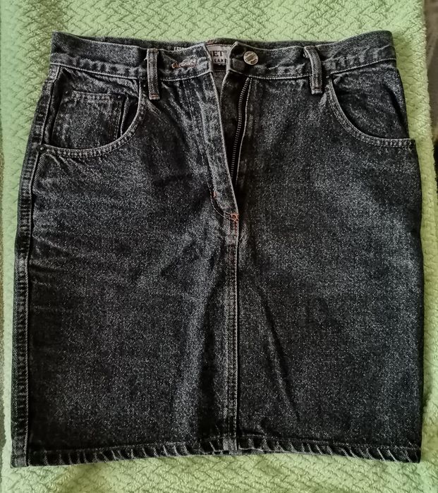 Черна дънкова поличка