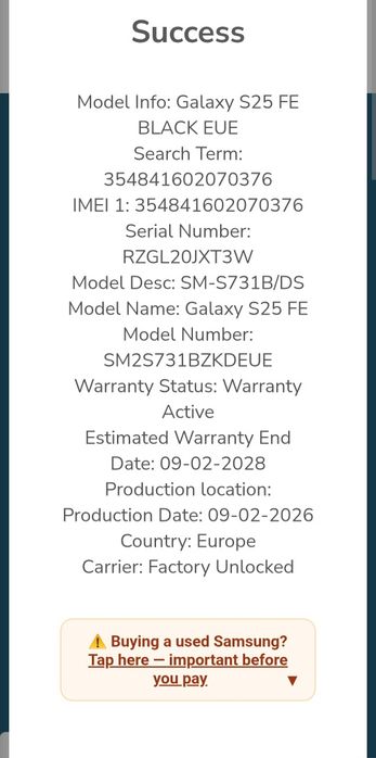Galaxy S25 FE 128 Gb