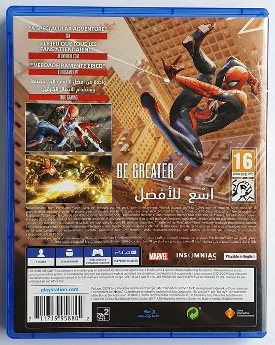 Перфектен диск Spider Man G.O.T.Y PS4 Playstation 4 Marvel Spider-Man