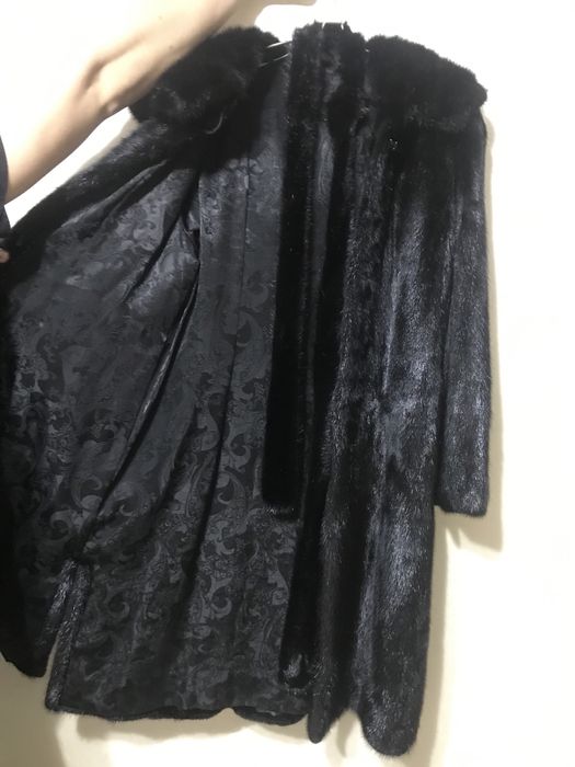 Норковая шуба с капюшоном