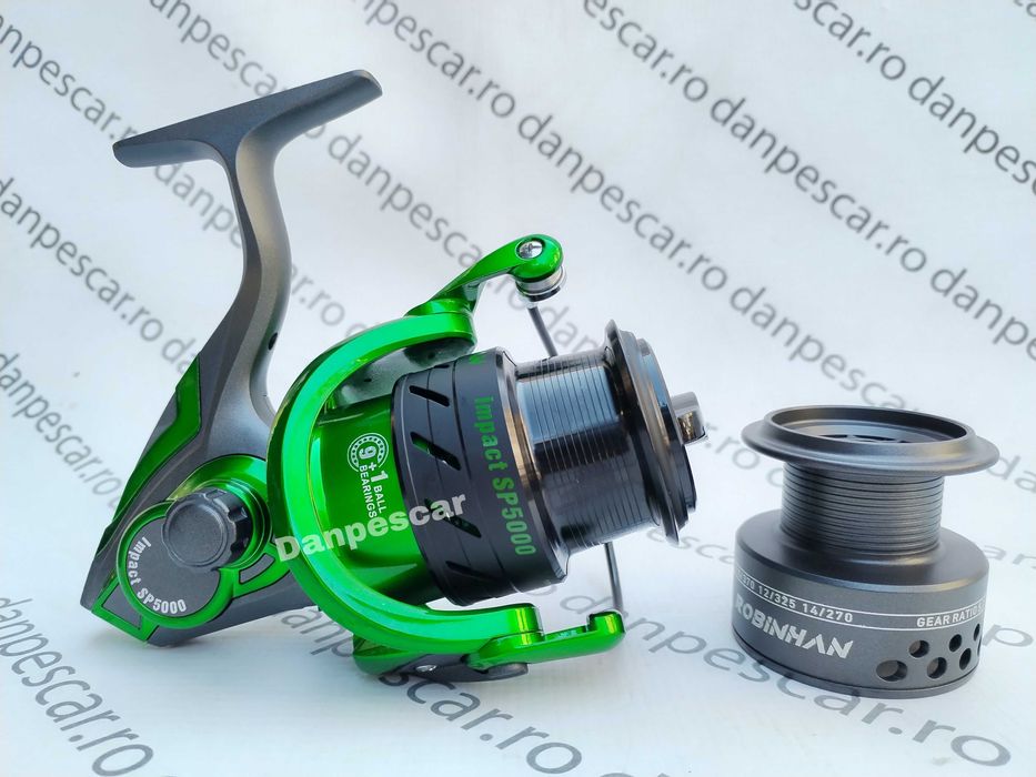 SET 2 Mulinete Feeder Robinhan IMPACT SP5000 tambur long cast 10 rul