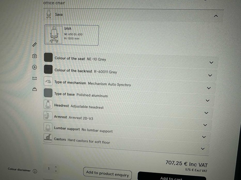 6 x scaun ergonomic birou cu roti si brate 3D MDD Sava optiune tetiera