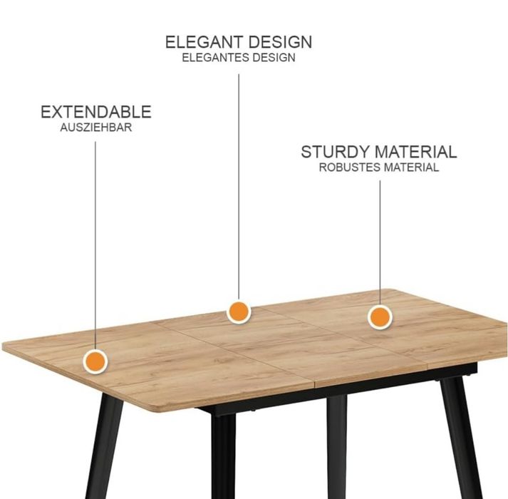 Разтегателна маса с метална конструкция 7315