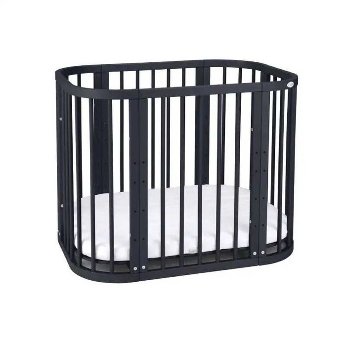 Кошара за Бебе, Детско Легло Смарт 5в1 и Матрак - Цвят Графит