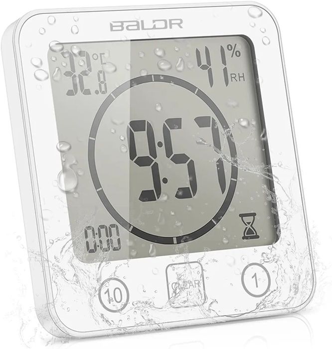 Ceas pentru dus cu cronometru/higrometru/termometru rezistenta apa