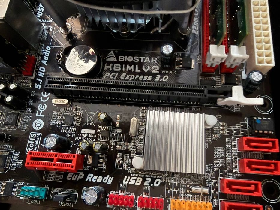 Комплект для ПК: Biostar H61MLV2 +  Intel i3-2120 + ОЗУ 4Гб + кулер