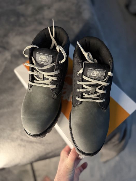 Timberland mid lace Chukka Boot bocanci gri cu negru piele 42 noi