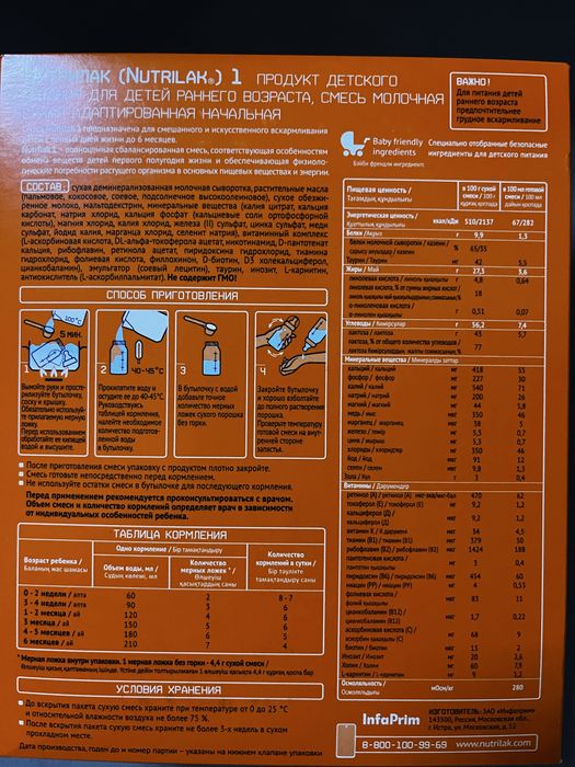 Смесь Nutrilak для новорожденных