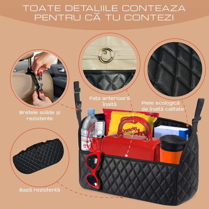 Suport auto pentru geantă – fără dezordine în mașină