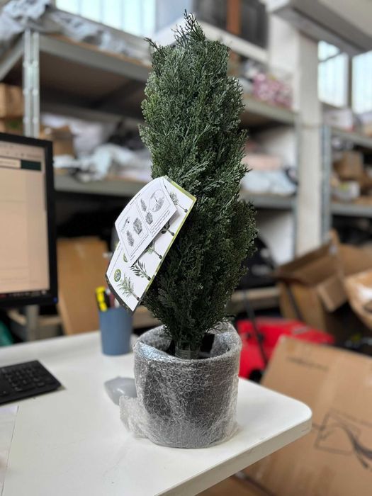 Set 2 copaci artificiali cedru CROSOFMI, 57cm, decor interior/exterior