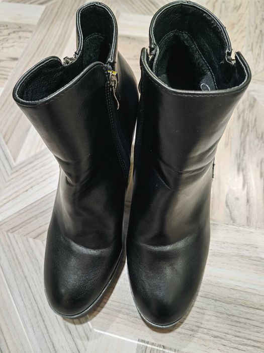 Зимни боти на ток, естествена кожа