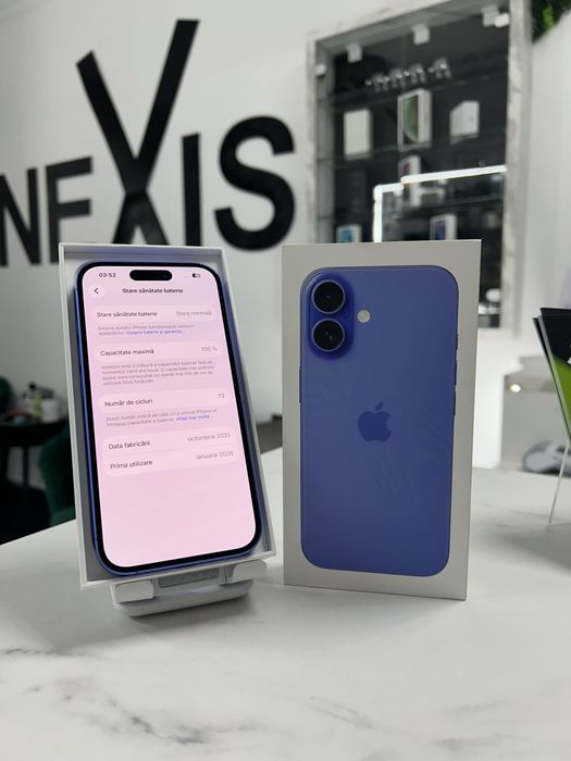 Iphone 16 128 Gb Blue Bat 100%  Garantie Magazin