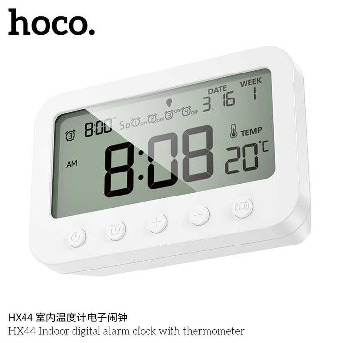 Hoco HX44 Электронный будильник с термометром и LCD-дисплеем