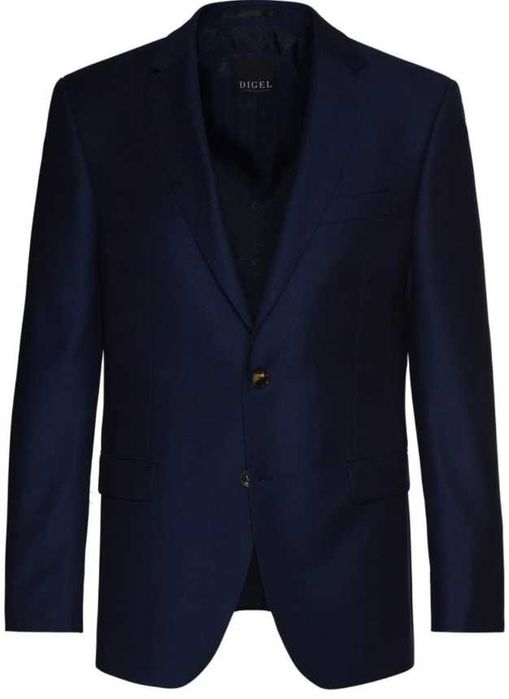 Costum slim 46 S de lux DIGEL material premium moale respirabil navy