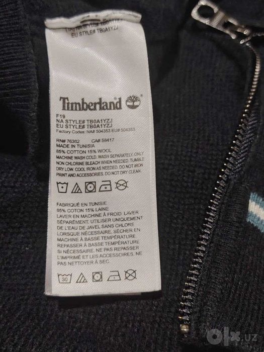 Timberland Оригинальный Свитер 48-50р. Кардиган на молнии.