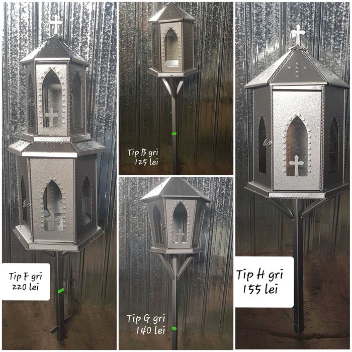 Felinare cimitir negre gri maro sau electrostatic vopsite