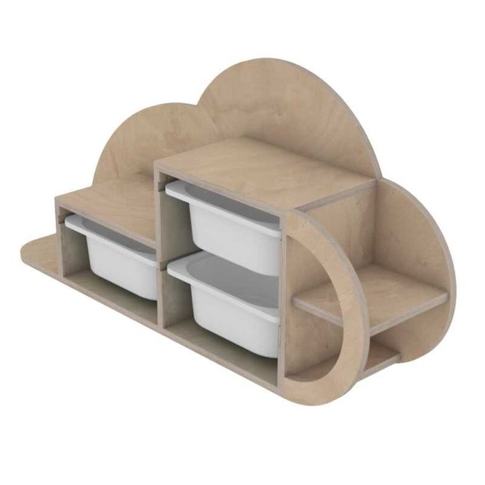 Рафт, HM18227.03, Бял, Дърво, 98х22.5х48см.