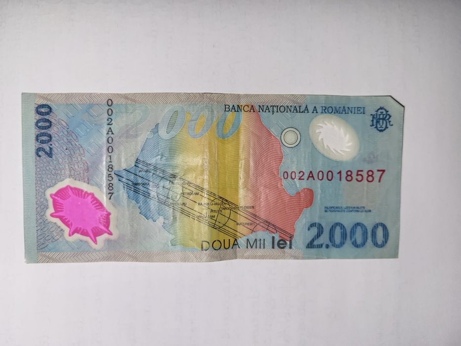 Bacnotă de colecție 2000 lei vechi, anul 1999