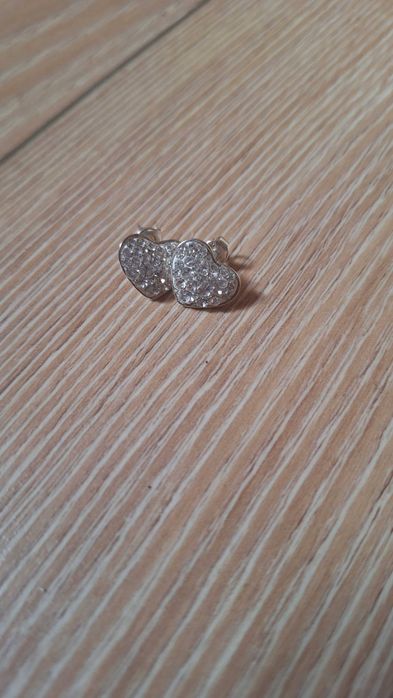 Сърцевидни сребърни обеци