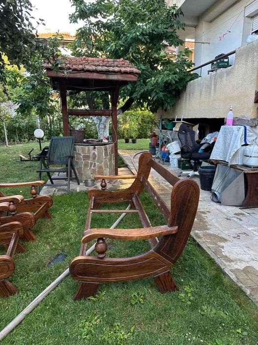 Холна мебел масивен дъб,3+1+1