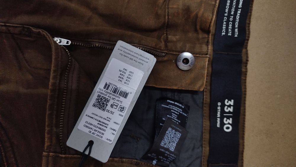 Оригинален панталон G-Star Raw Rovic Zip W33 нов мъжки еластичен