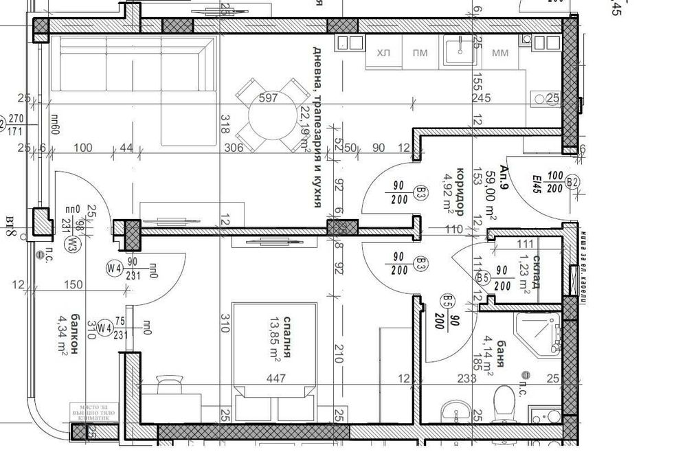 Продава се Двустаен апартамент в Велико Търново, Картала - 59 кв.м за 1353 €/кв.м - Снимка #3
