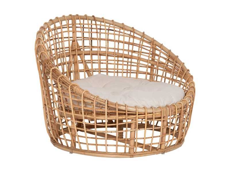 Фотьойл, Nest ENTO HM9814, Бял, Ратан, 103х92х81см.