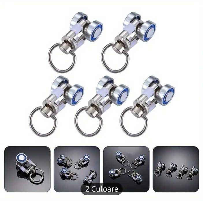 Set de 20 calareti metalici / roti metalice pentru perdele