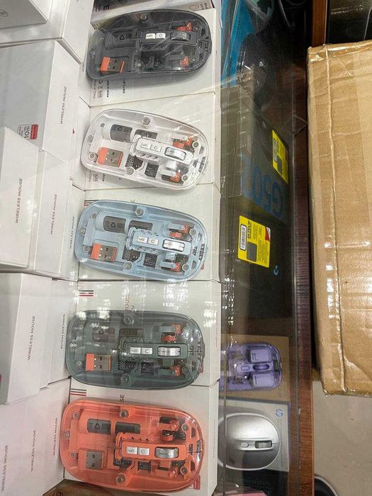 Прозрачная Магнитная мышь M233, тройной режим, 2,4 ГГц, Bluetooth