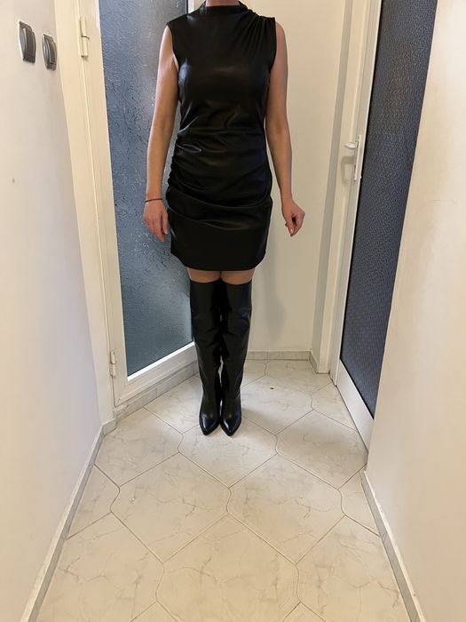 Рокля - емитация на кожа, еластична