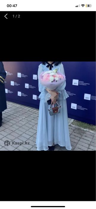 Платья синий Корея Летный