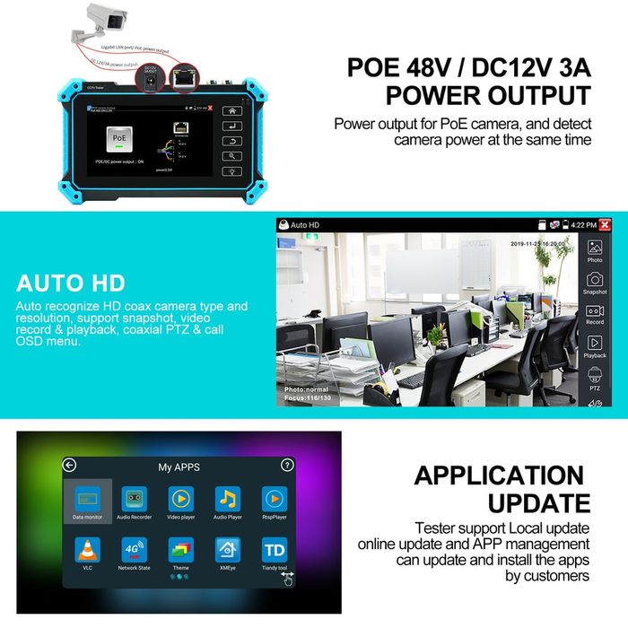 Многофункциональный ip/cctv тестер IPC 5200 Plus, tester ip/ahd/analog