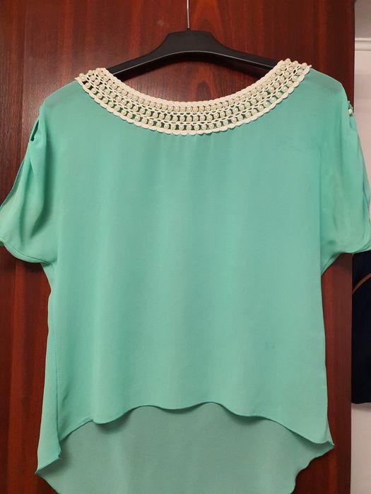 Bluza subtire perle verde / negru M