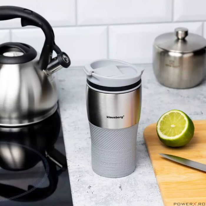 Termos, cana termica, bej, 320ml, inox, Klausberg